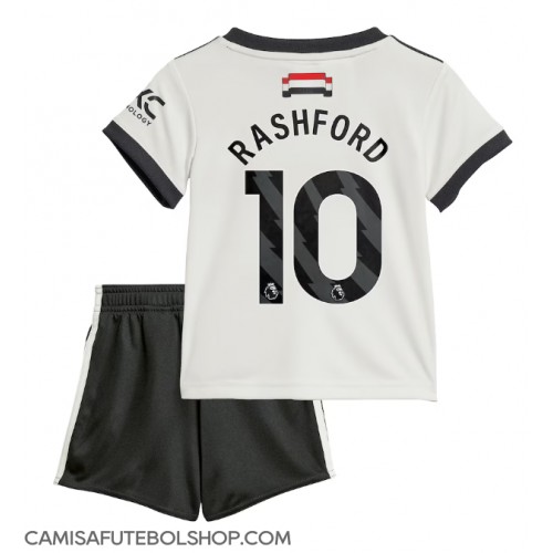 Camisa de time de futebol Manchester United Marcus Rashford #10 Replicas 3º Equipamento Infantil 2024-25 Manga Curta (+ Calças curtas)